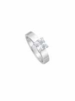 Silver Radiance Princess Solitaire Ring