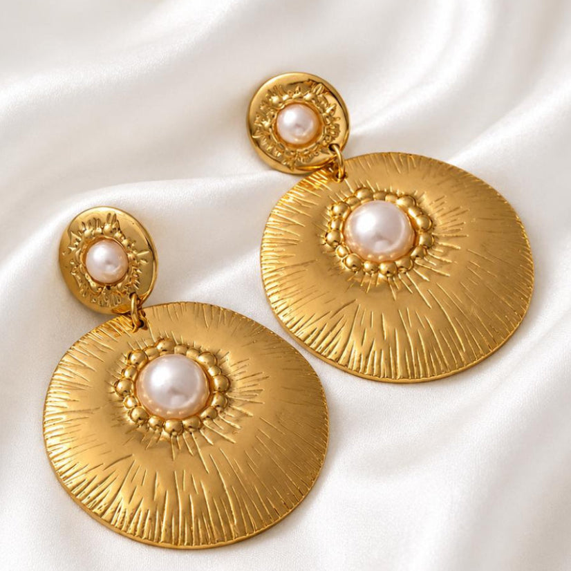 Sunburst Pearl Earrings