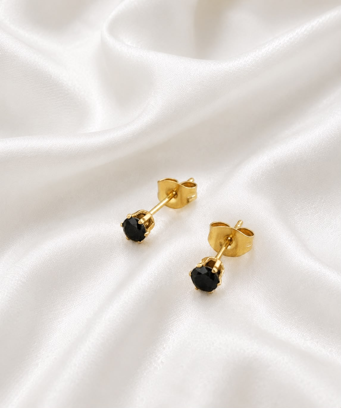 Midnight Black Crystal Stud Earrings