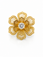 Aurora Bloom Crystal Floral Ring