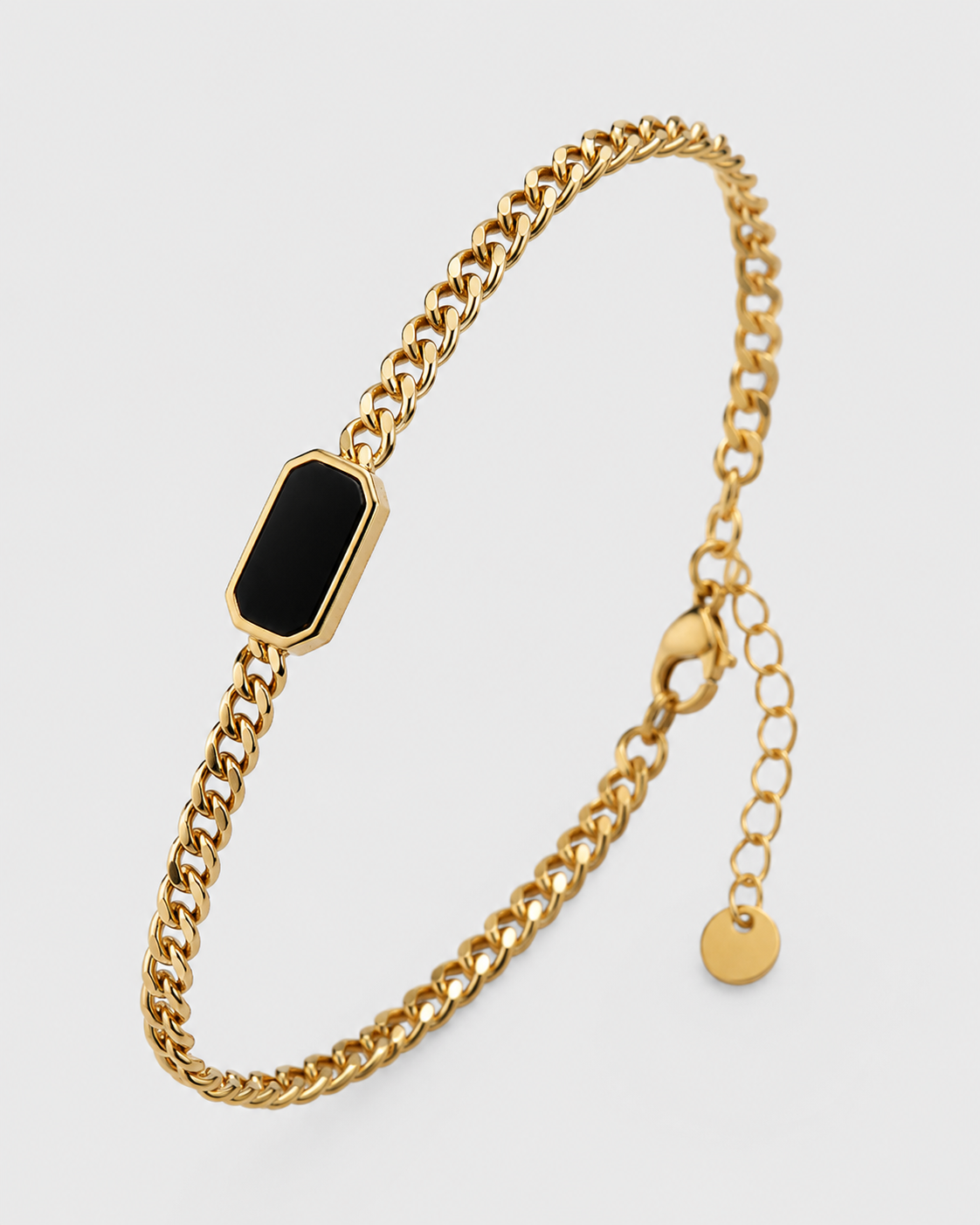 Luxury Gold Bracelet with Black Stone