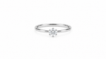 Silver Luna Solitaire Ring