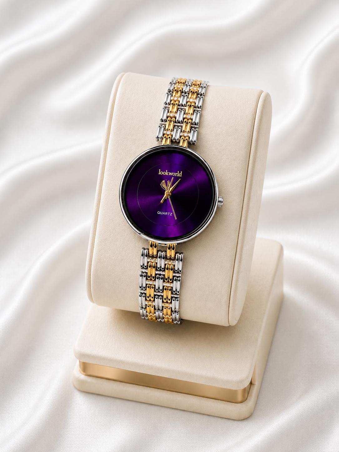 Royal Purple Two-Tone Quartz Watch