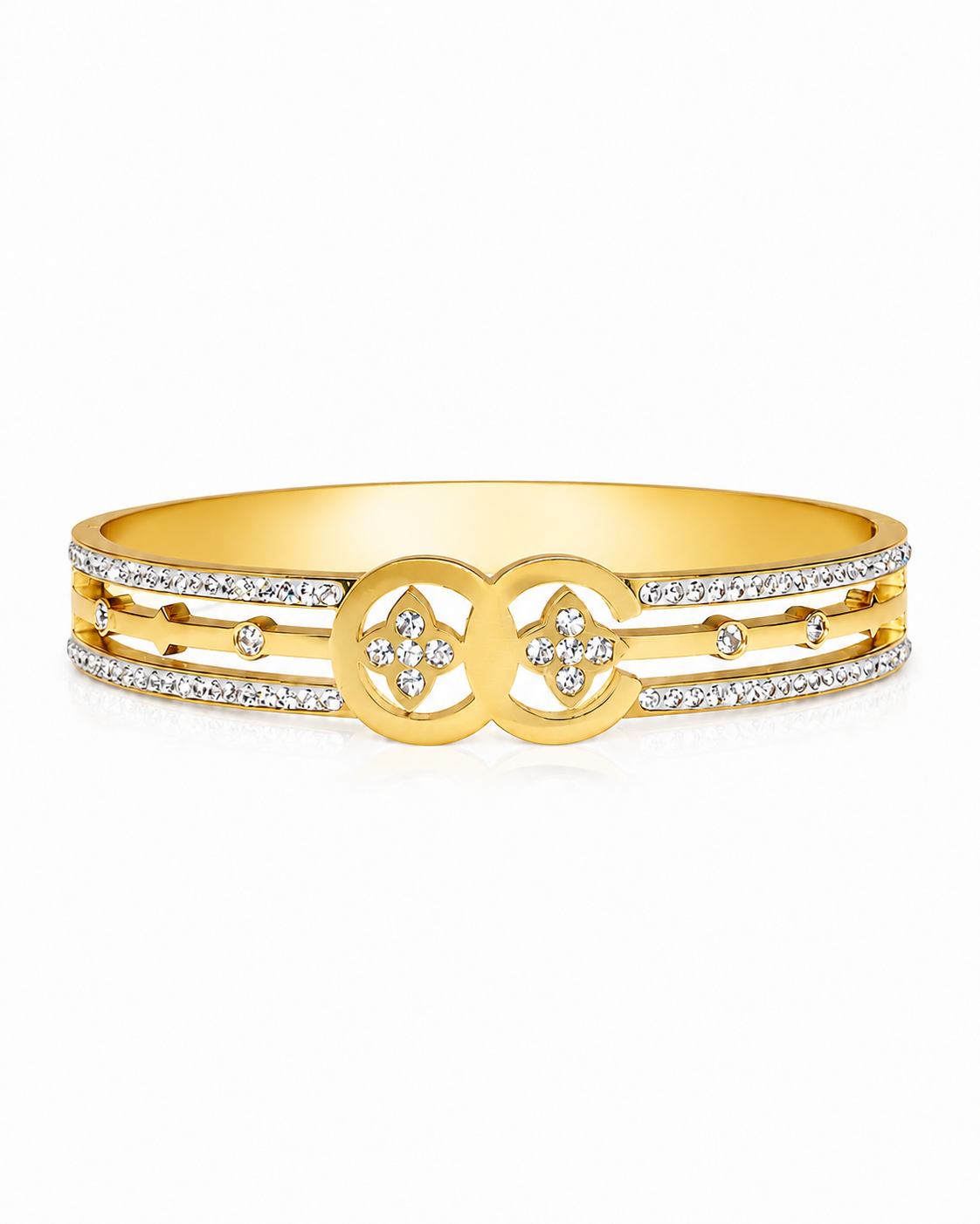 Golden Harmony Crystal Bangle