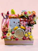Blush Bunny Clock &amp; Chocolate Gift Hamper