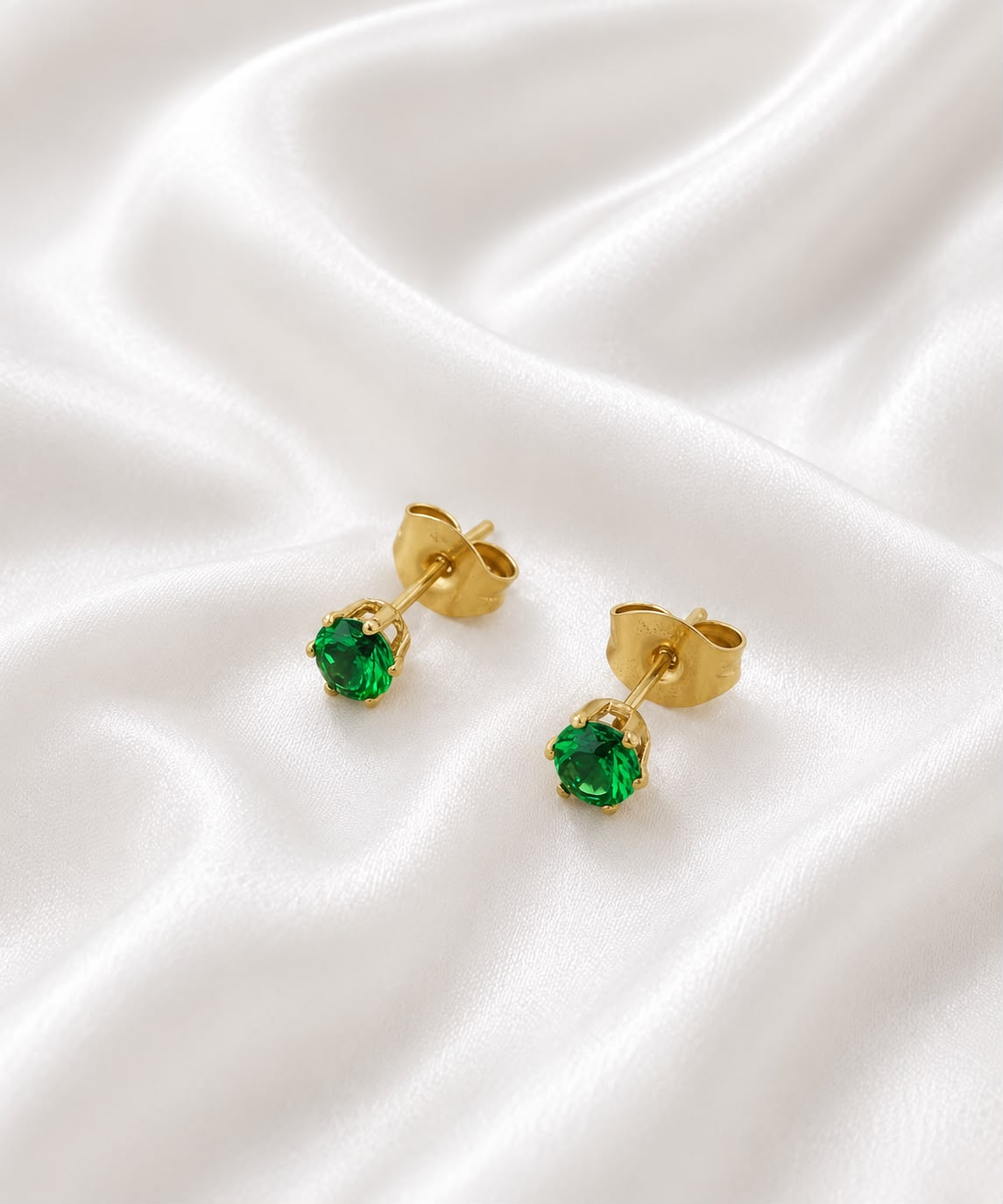 Emerald Green Crystal Stud Earrings