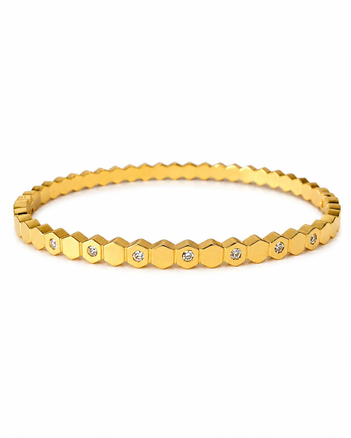 Hexa Spark Gold Bangle