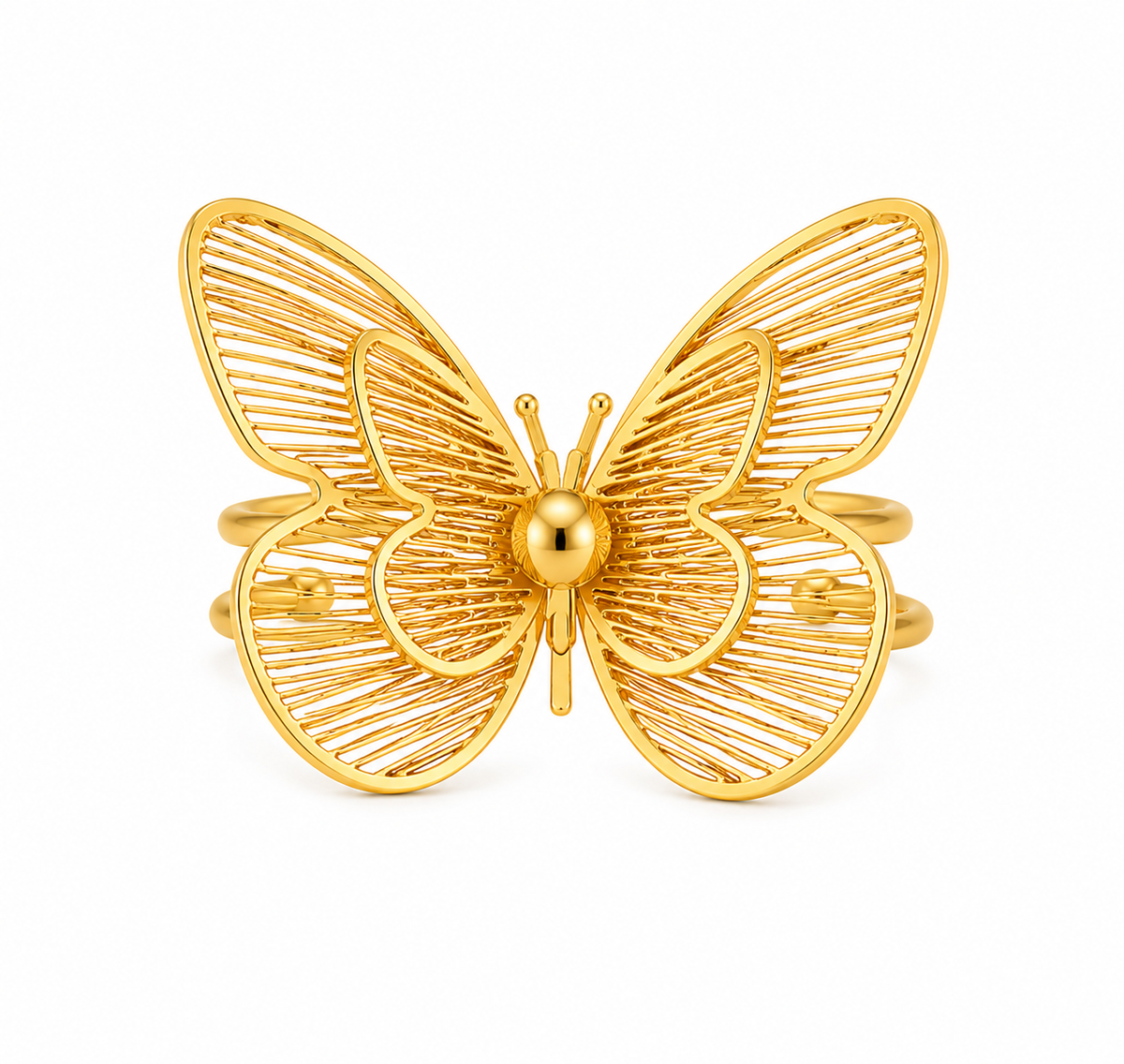 Golden Butterfly Adjustable Ring