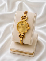 Golden Link Crystal Dial Watch