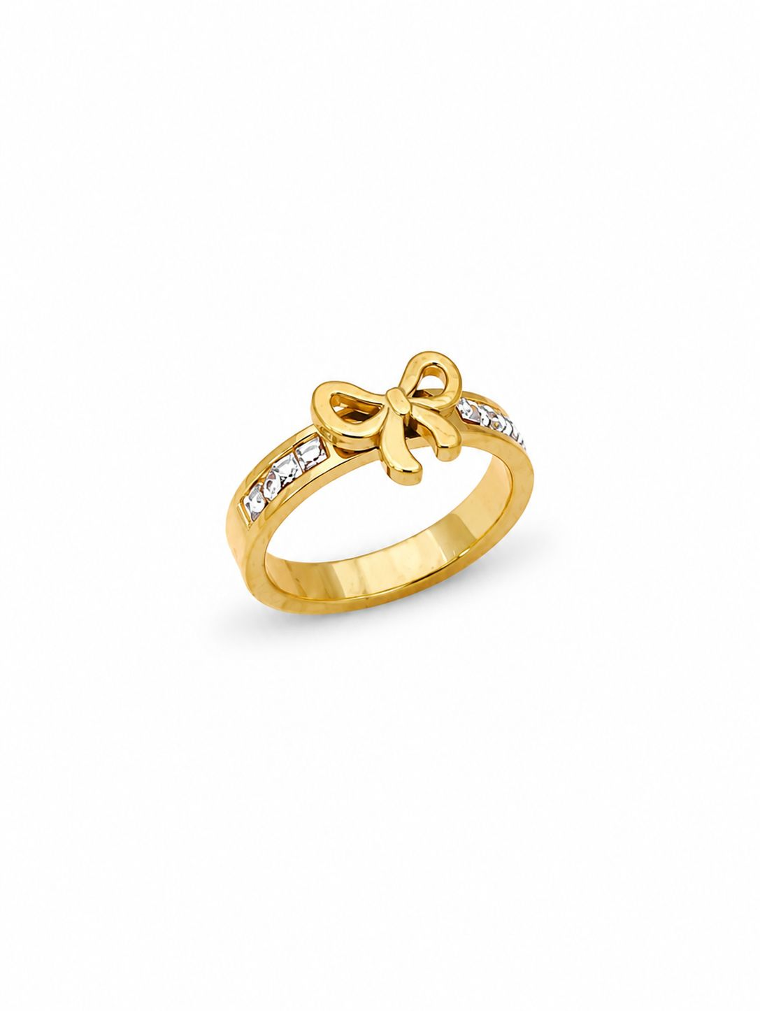 Golden Bow Sparkle Ring