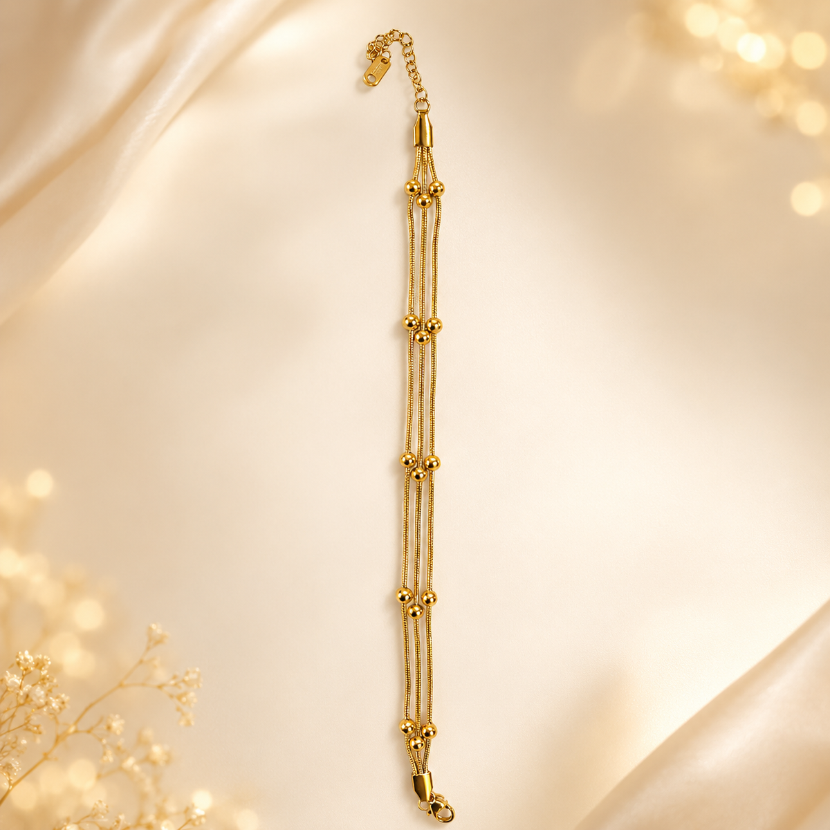 Golden Multi-Layer Beaded Bracelet