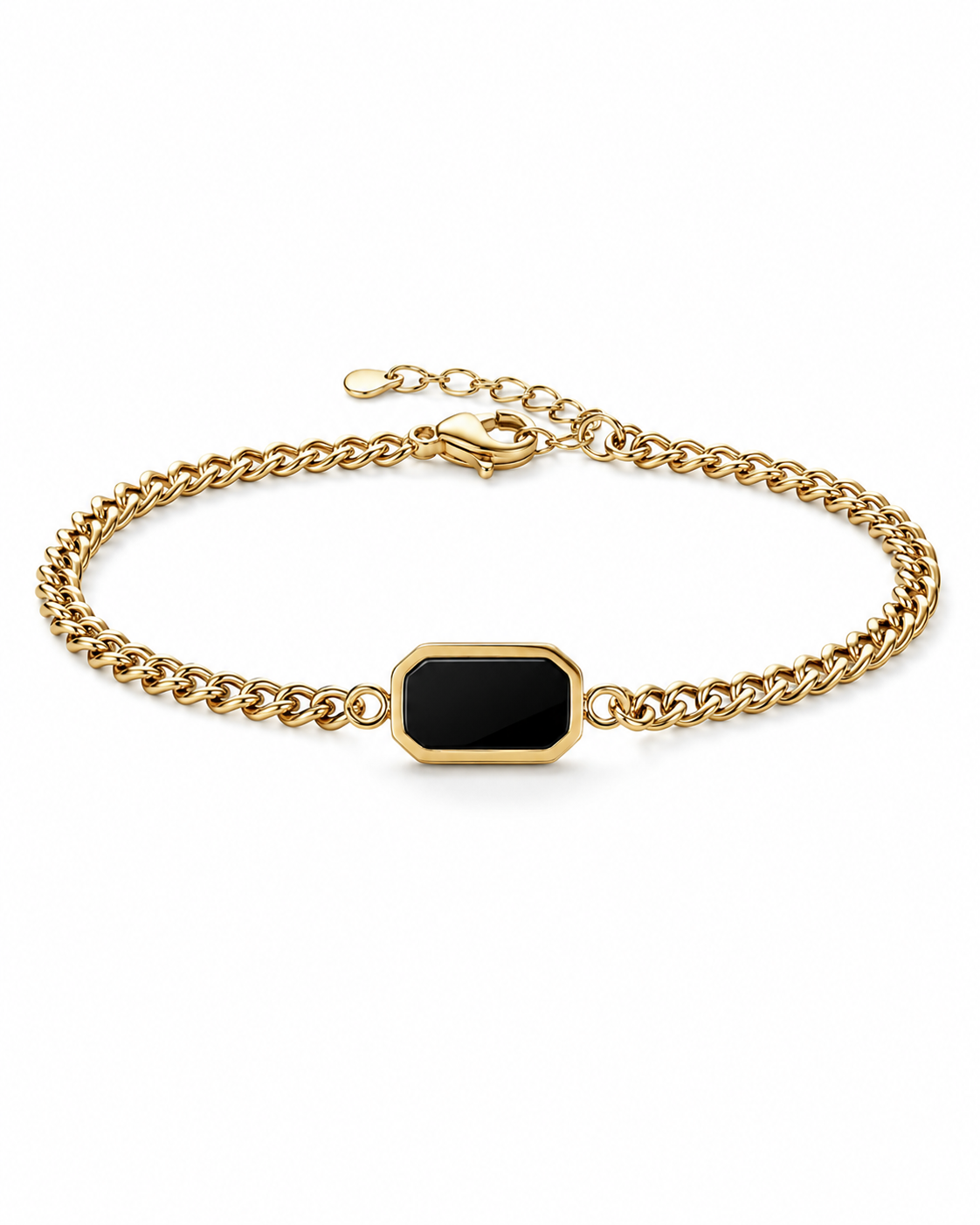 Luxury Gold Bracelet with Black Stone