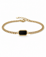 Luxury Gold Bracelet with Black Stone