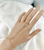 Golden Crystal Finger Chain Bracelet