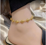 Golden Ribbed Shell Anklet