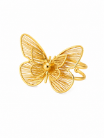 Golden Butterfly Adjustable Ring