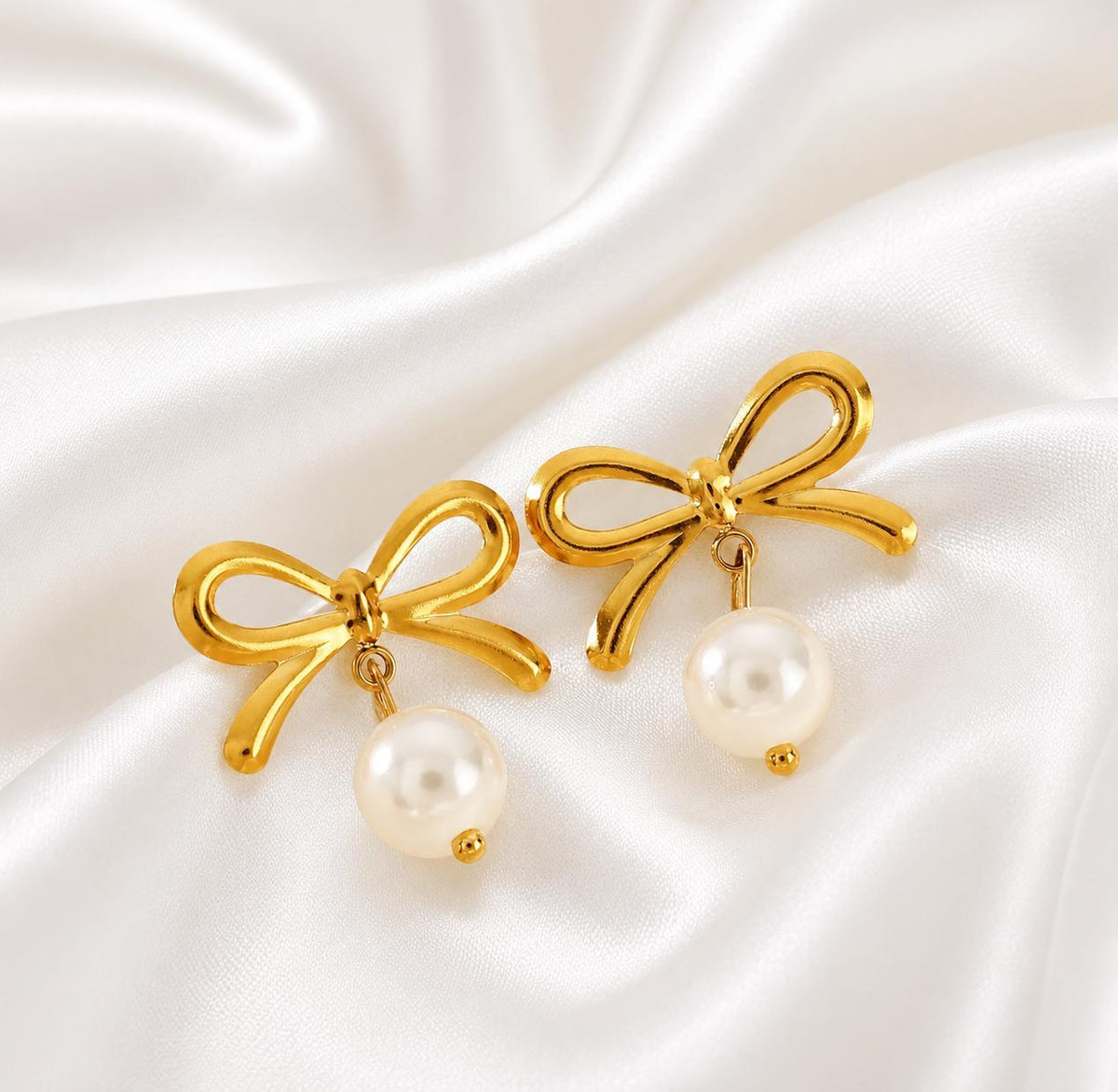 Pearl Bow Earrings