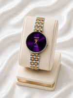 Royal Purple Two-Tone Quartz Watch