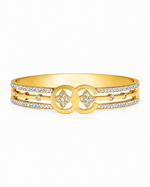 Golden Harmony Crystal Bangle