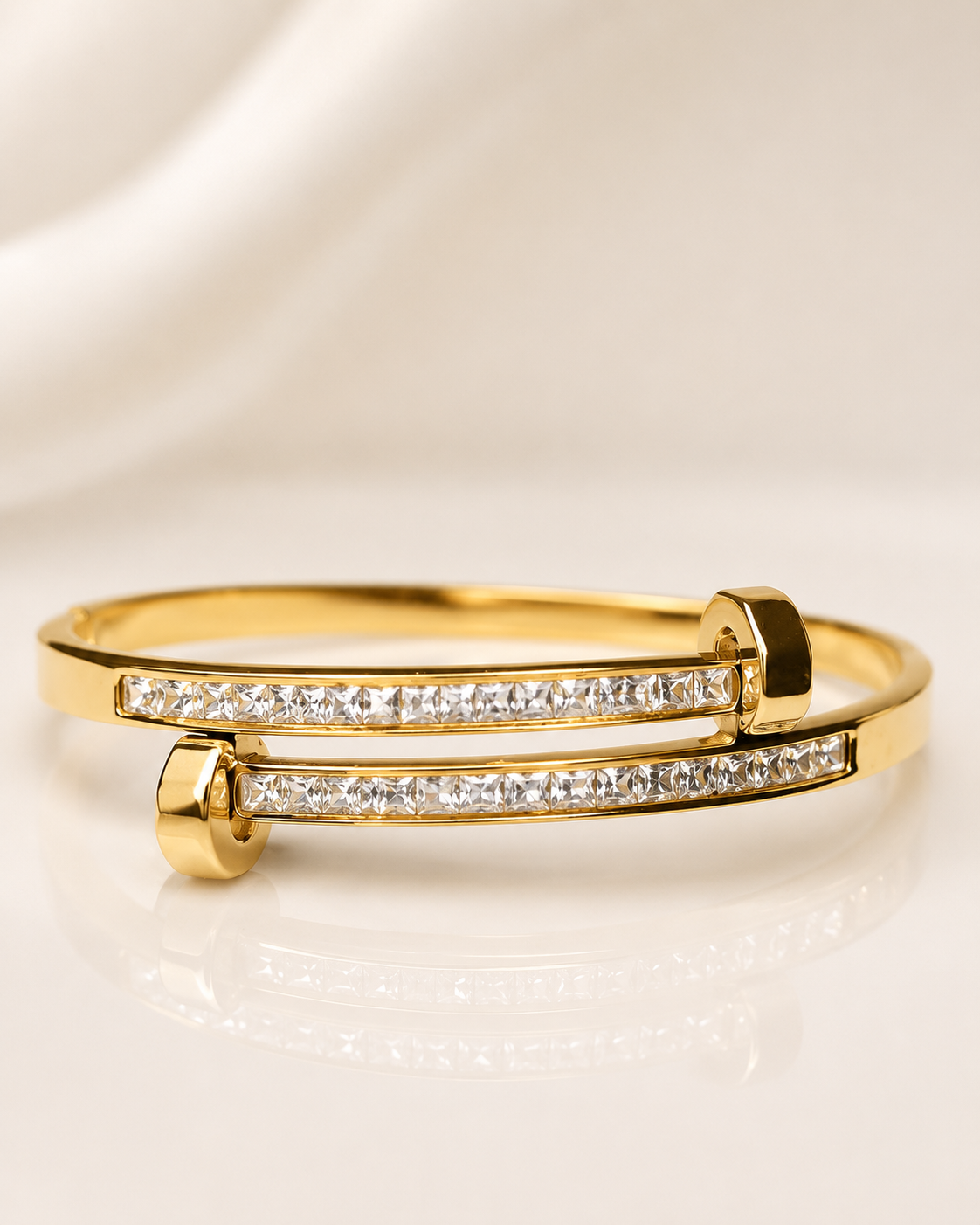 Golden Crystal Nail Bracelet